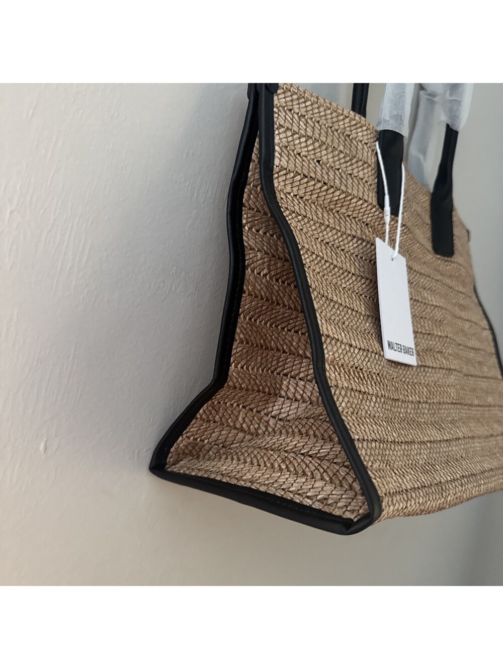 Walter Baker Delaney Natural Raffia Tote Bag NWT Women’s - Picture 4 of 9